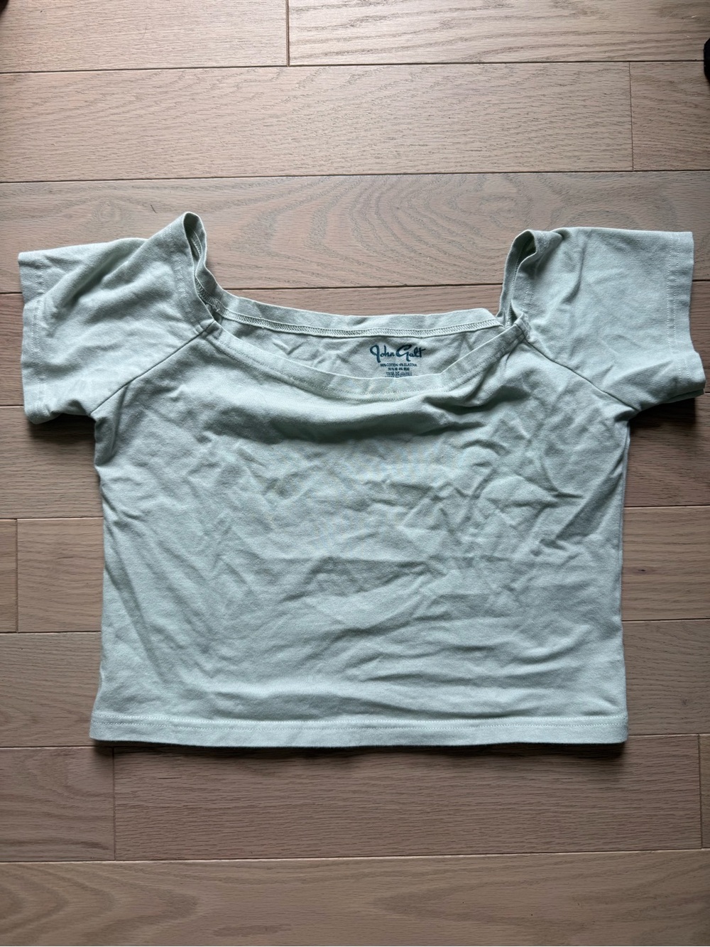 Brandy Melville Mint Green Off-Shoulder Crop Top